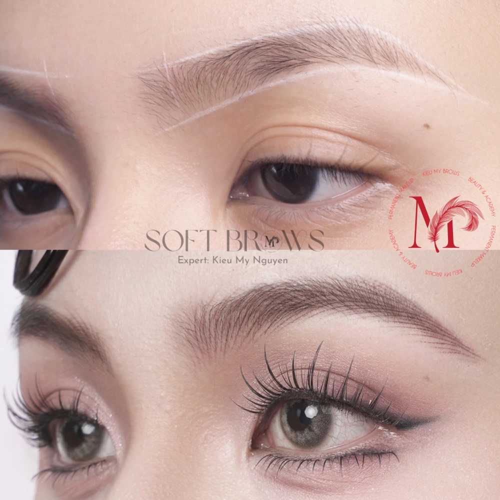 Before after chân mày 3